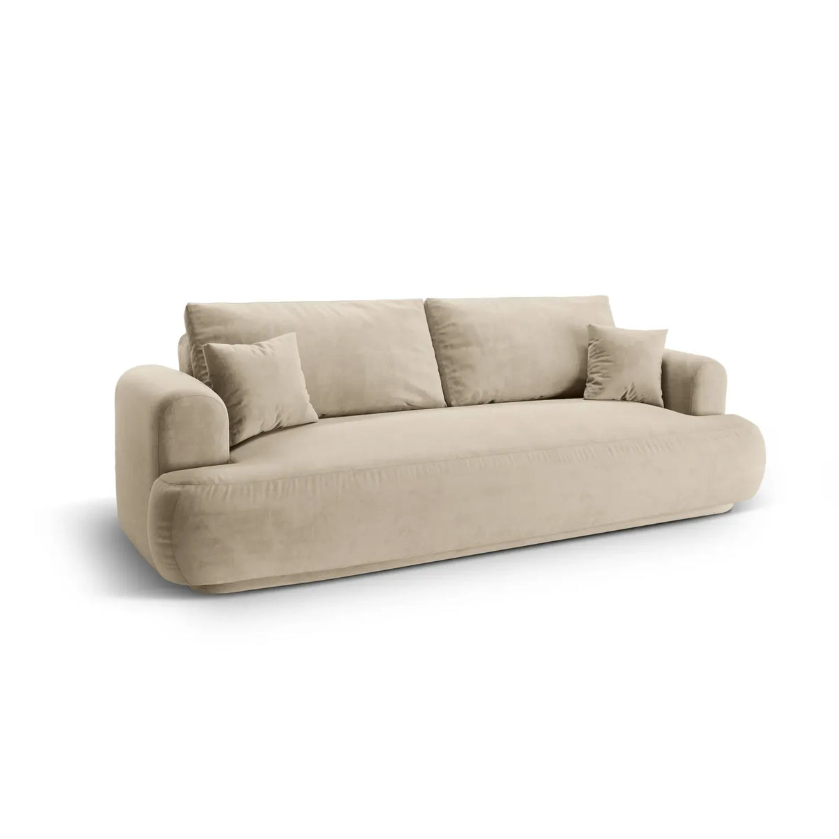 Ella 3-Sitzer Sofa mit Schlaffunktion und Bettkasten Bezug aus Samt, Strukturstoff oder Boucle, 253x108 cm - ZEN ZONE Furniture