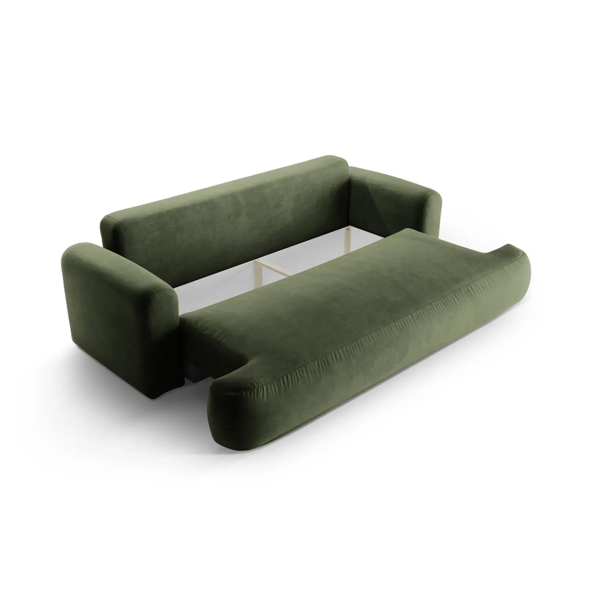 Ella 3-Sitzer Sofa mit Schlaffunktion und Bettkasten Bezug aus Samt, Strukturstoff oder Boucle, 253x108 cm - ZEN ZONE Furniture