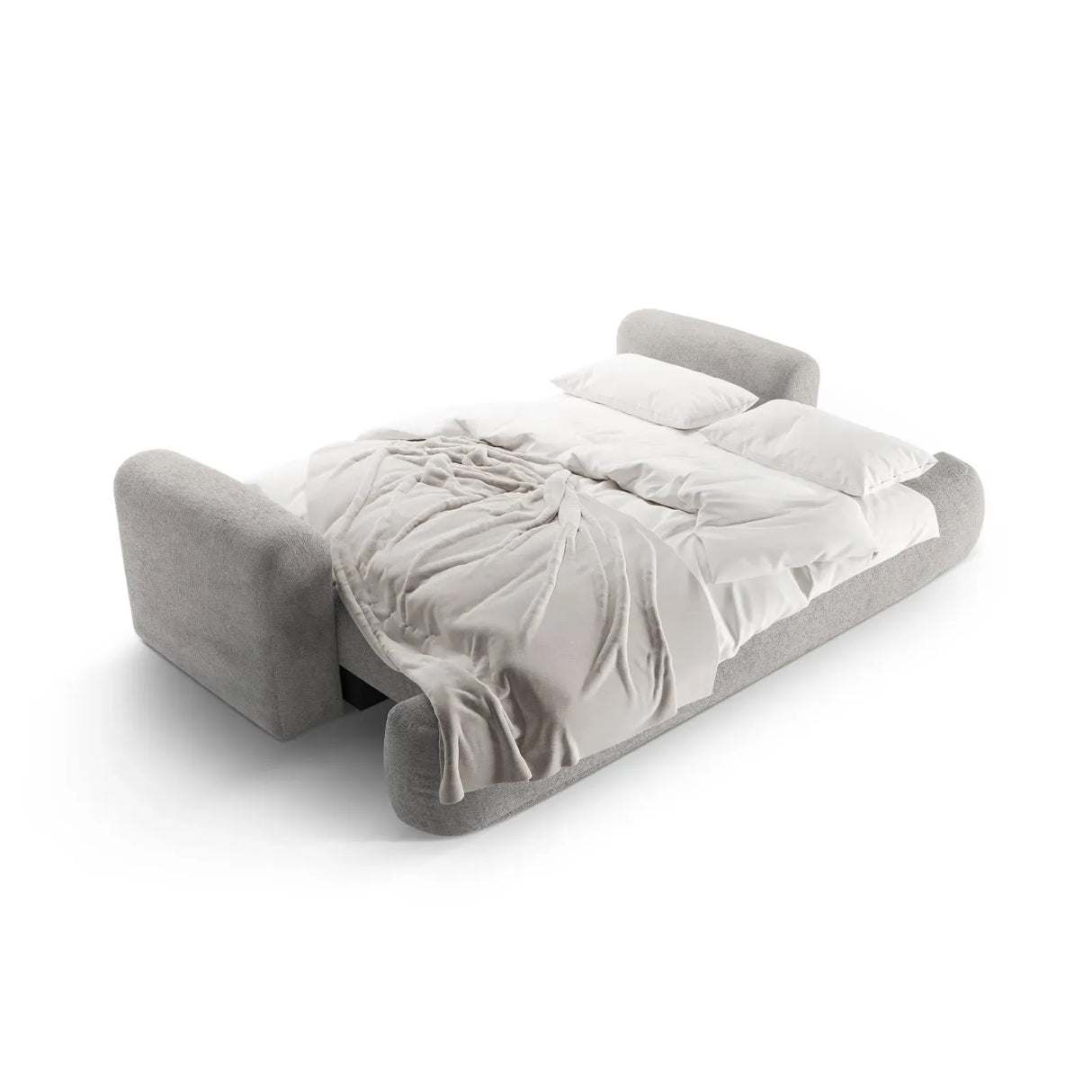 Ella 3-Sitzer Sofa mit Schlaffunktion und Bettkasten Bezug aus Samt, Strukturstoff oder Boucle, 253x108 cm - ZEN ZONE Furniture