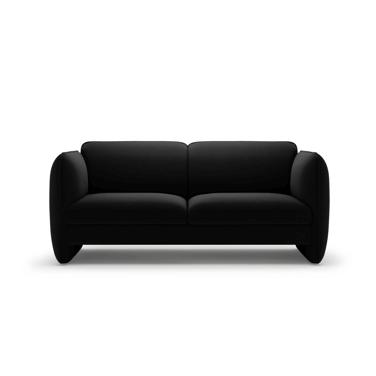 Georgia 2-Sitzer Sofa aus Samt (Magic Velvet 2219) in Schwarz, 168x90 cm – Bild 1