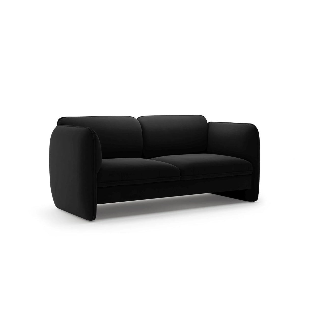 Georgia 2-Sitzer Sofa aus Samt (Magic Velvet 2219) in Schwarz, 168x90 cm – Bild 2