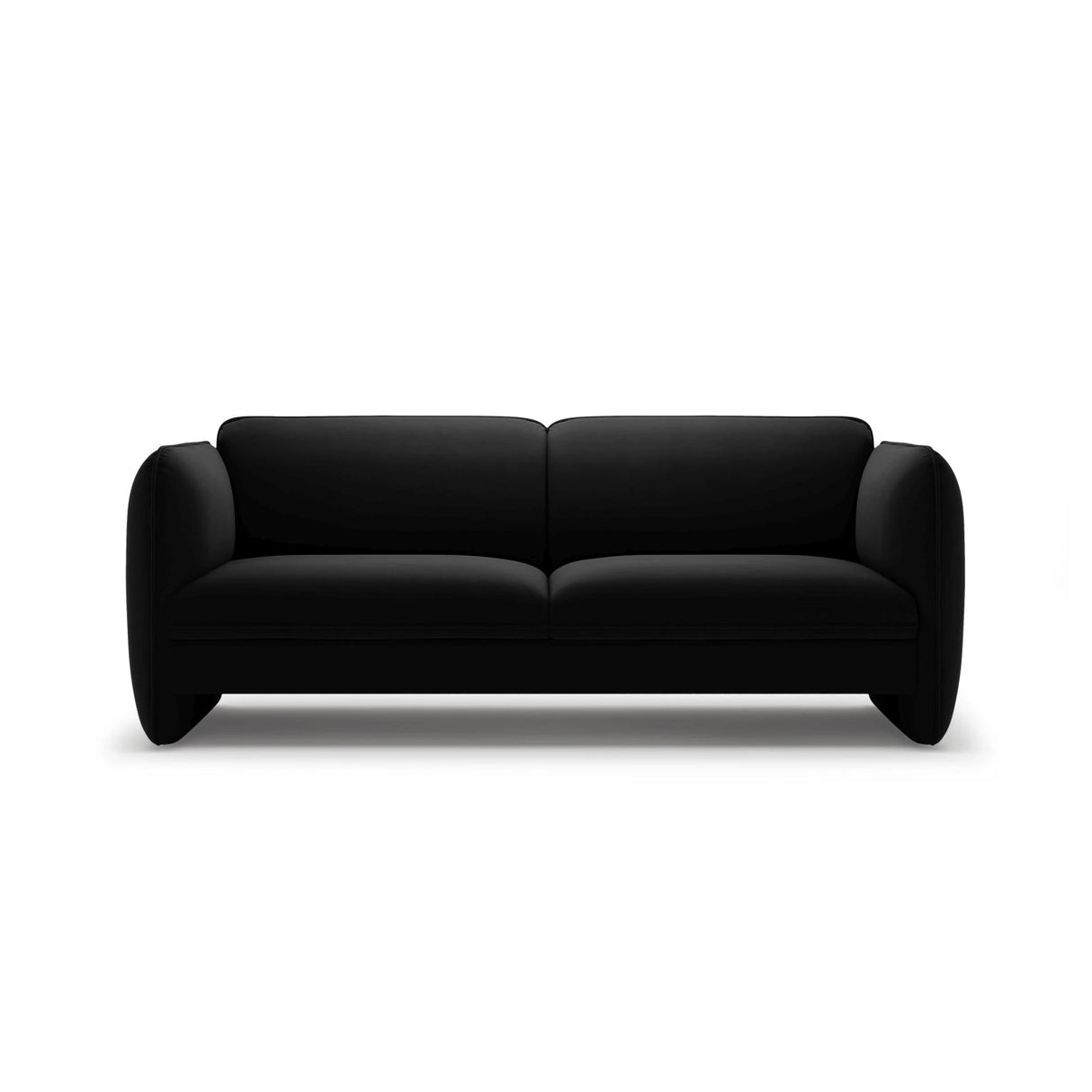 Georgia 3-Sitzer Sofa aus Samt (Magic Velvet 2219) in Schwarz, 204x90 cm – Bild 1