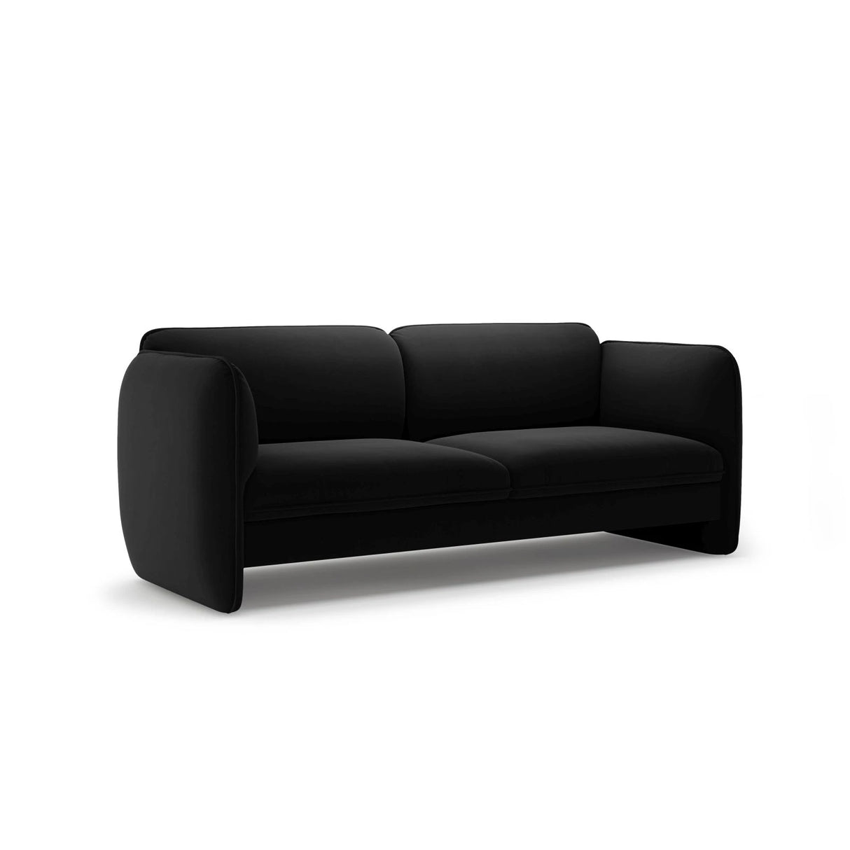 Georgia 3-Sitzer Sofa aus Samt (Magic Velvet 2219) in Schwarz, 204x90 cm – Bild 2