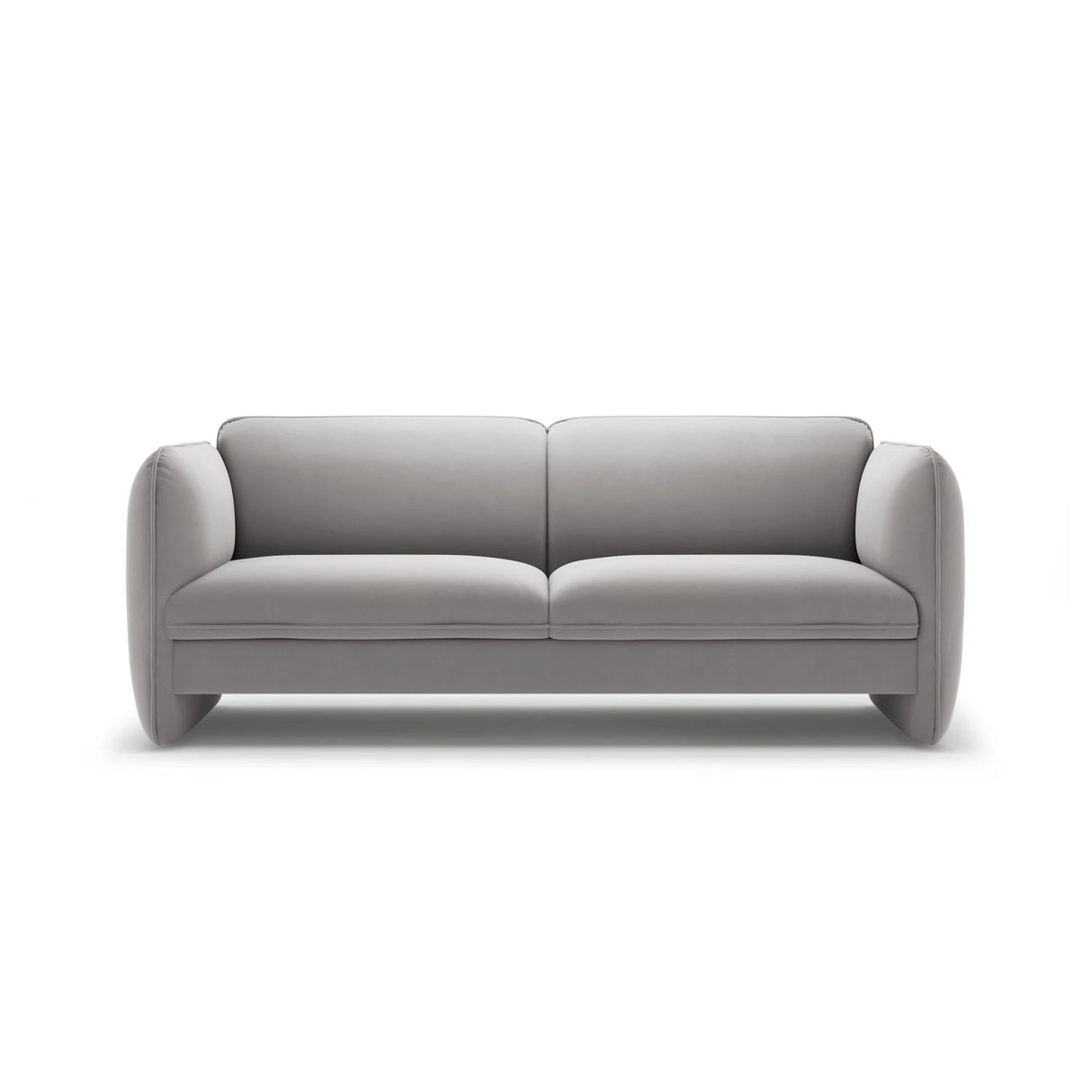 Georgia 3-Sitzer Sofa aus Samt (Magic Velvet 2239) in Hellgrau, 204x90 cm – Bild 1