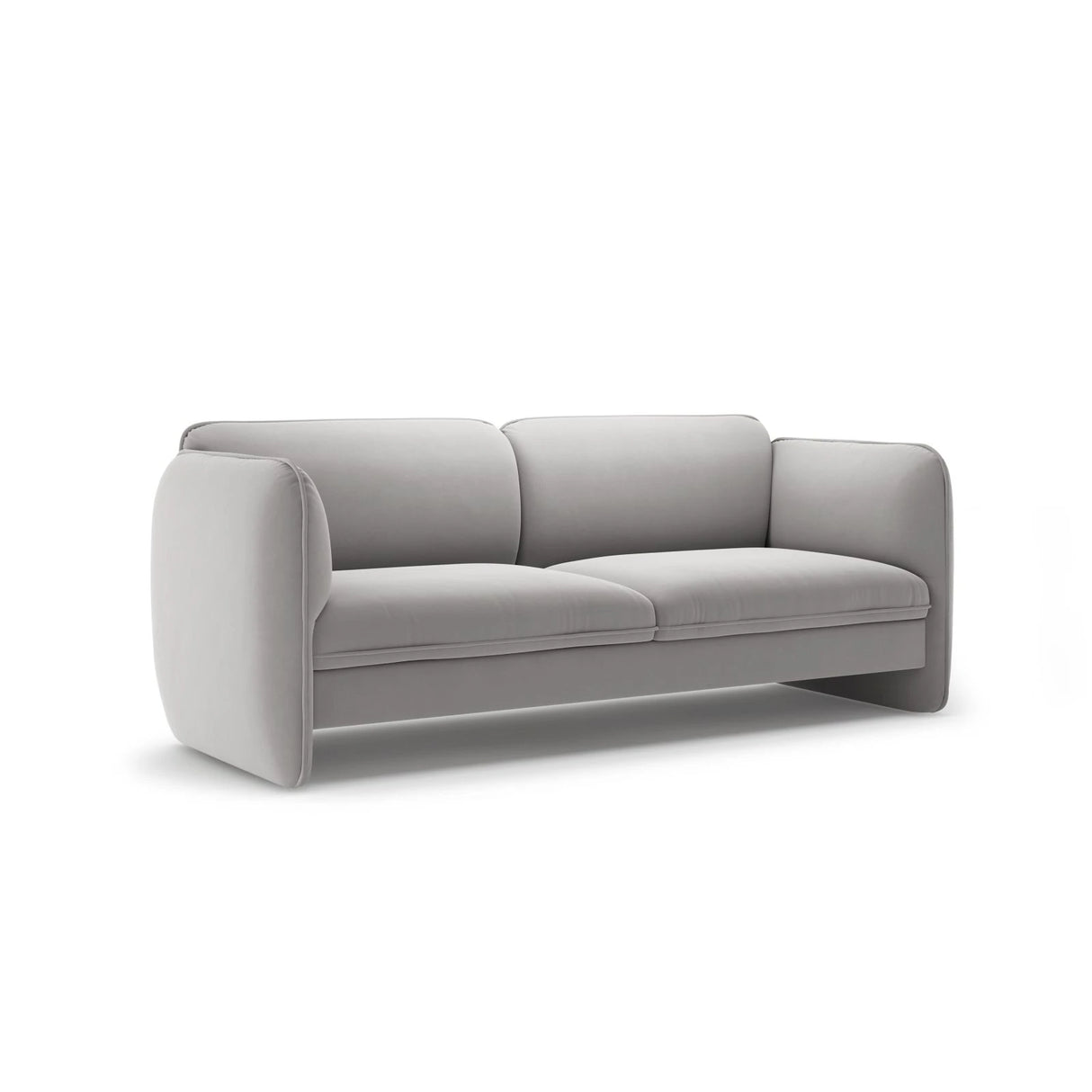 Georgia 3-Sitzer Sofa aus Samt (Magic Velvet 2239) in Hellgrau, 204x90 cm – Bild 2