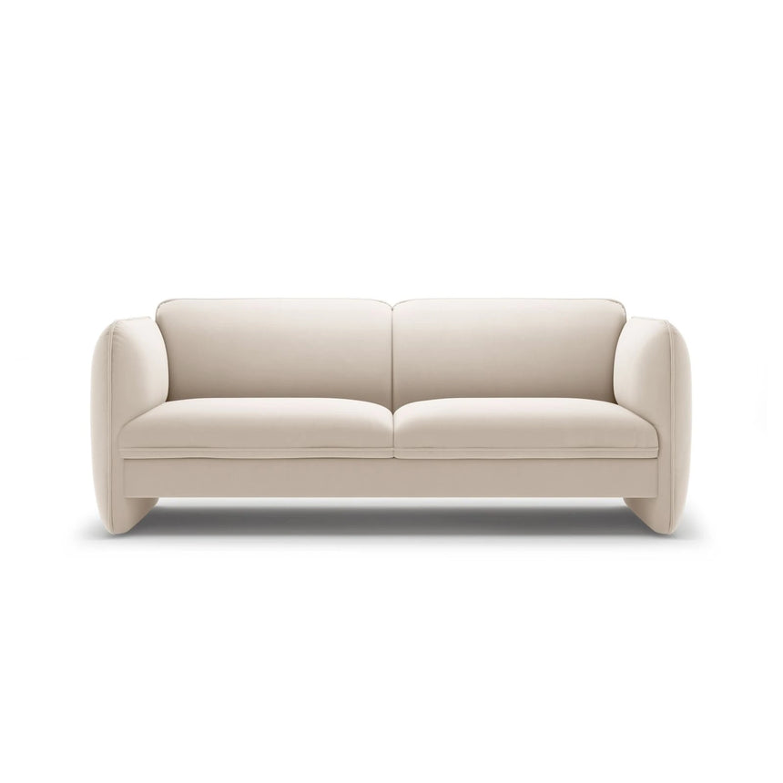 Georgia 3-Sitzer Sofa aus Samt (Magic Velvet 2256) in Elfenbein, 204x90 cm – Bild 1