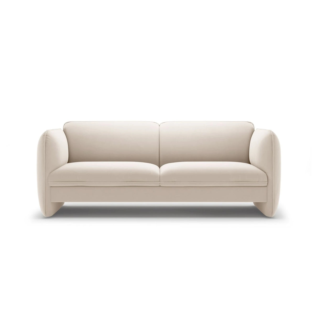 Georgia 3-Sitzer Sofa aus Samt (Magic Velvet 2256) in Elfenbein, 204x90 cm – Bild 1