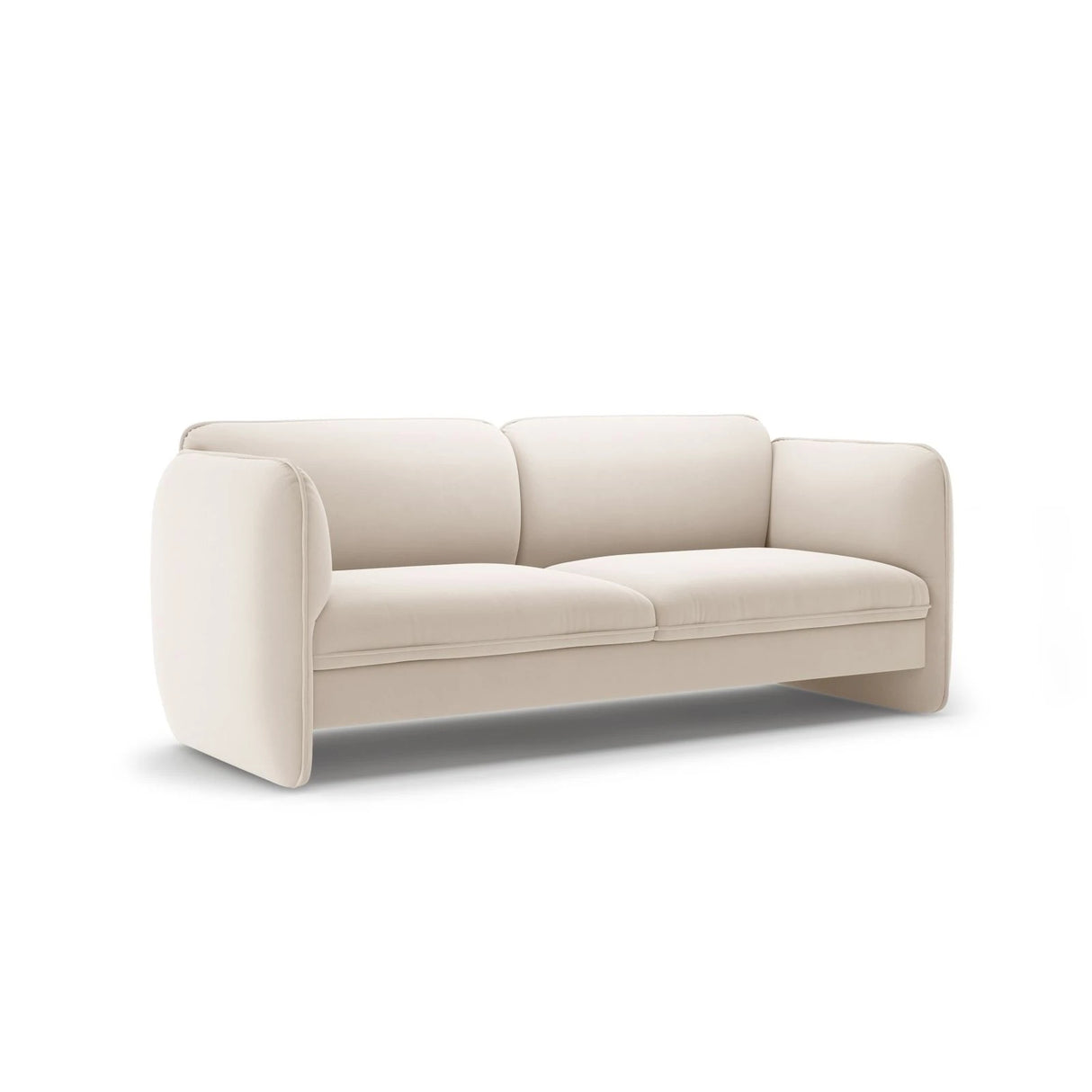 Georgia 3-Sitzer Sofa aus Samt (Magic Velvet 2256) in Elfenbein, 204x90 cm – Bild 2