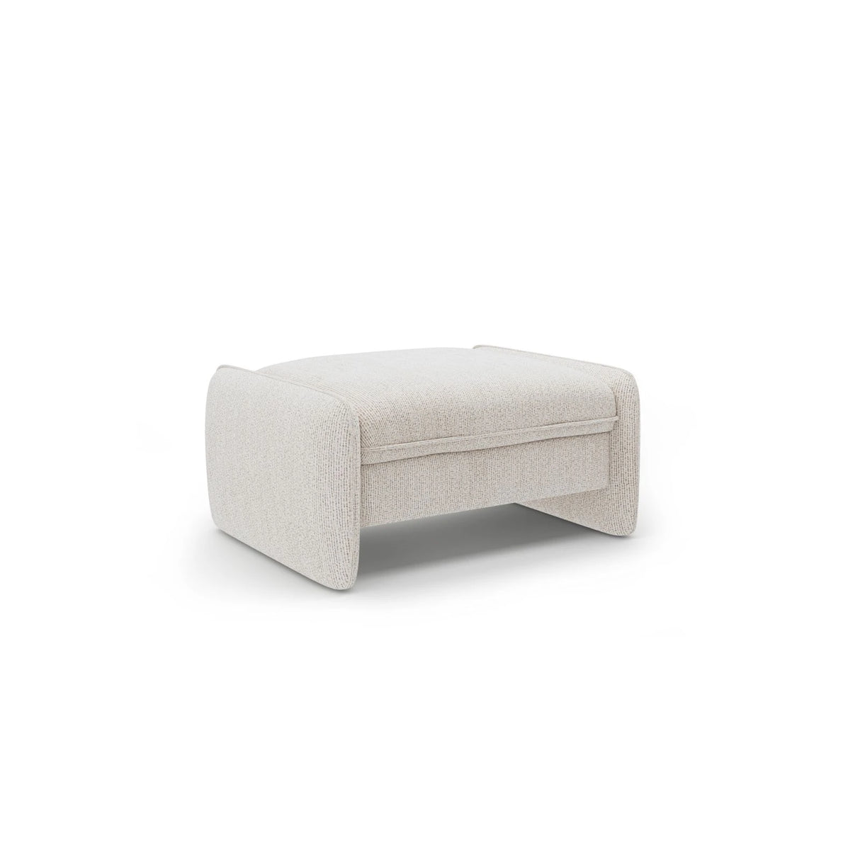 Georgia Pouf aus Chenille (SILENCIO 06) in Leichtes Beige, 95x70 cm – Bild 2