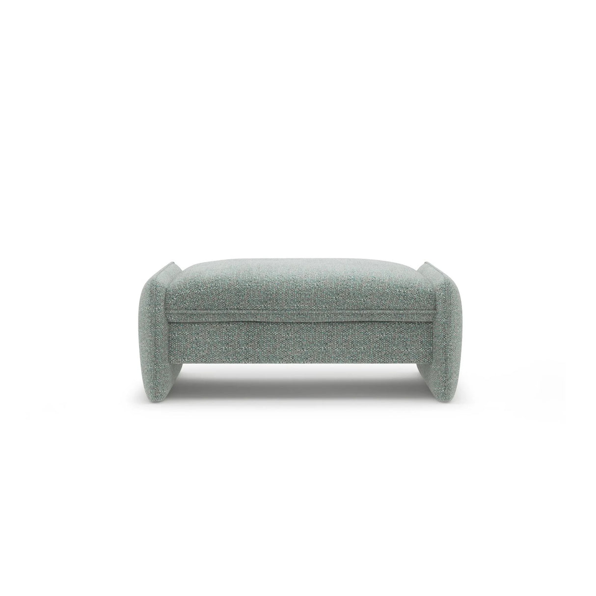 Georgia Pouf aus Chenille (SILENCIO 72) in Gedämpftes Blau, 115x70 cm – Bild 1