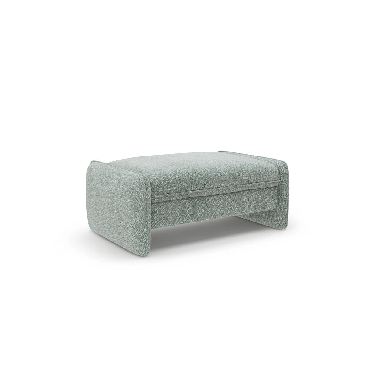 Georgia Pouf aus Chenille (SILENCIO 72) in Gedämpftes Blau, 115x70 cm – Bild 2