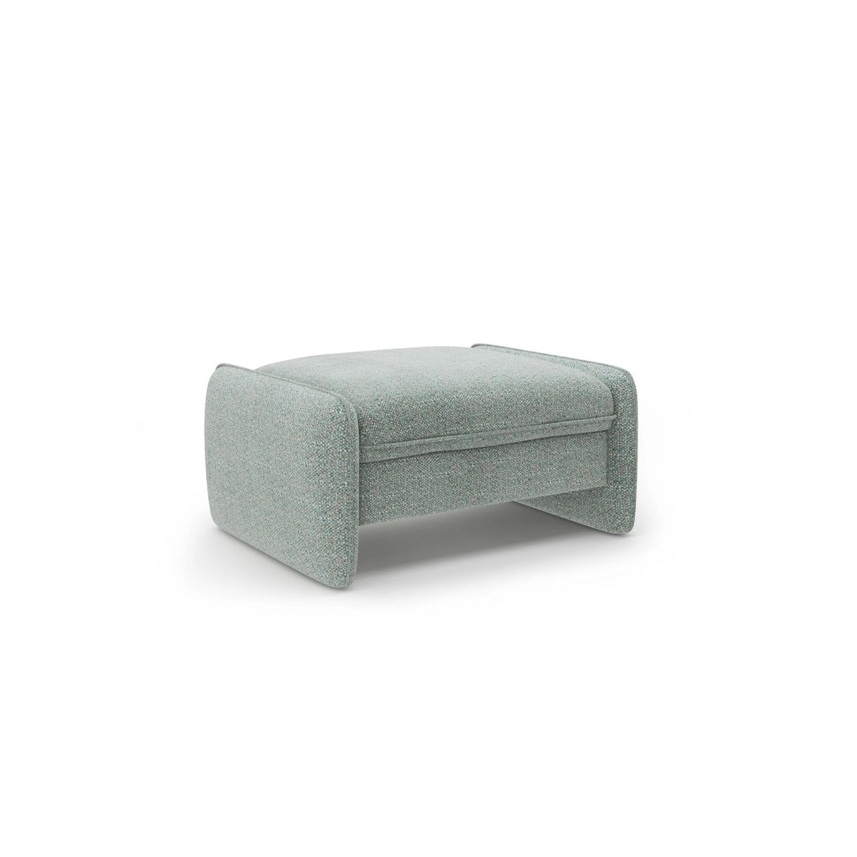 Georgia Pouf aus Chenille (SILENCIO 72) in Gedämpftes Blau, 95x70 cm – Bild 2