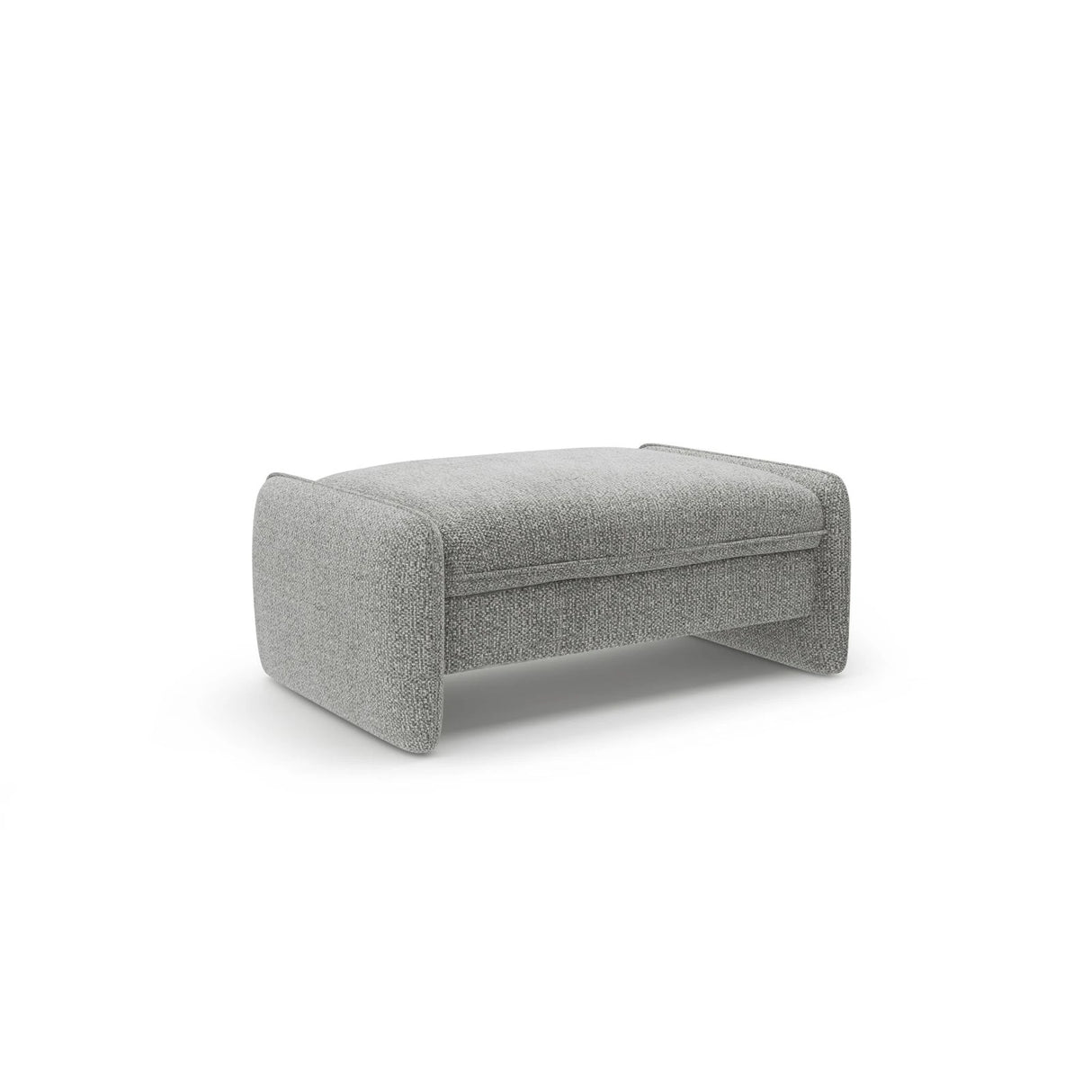 Georgia Pouf aus Chenille (SILENCIO 86) in Grau, 115x70 cm – Bild 2
