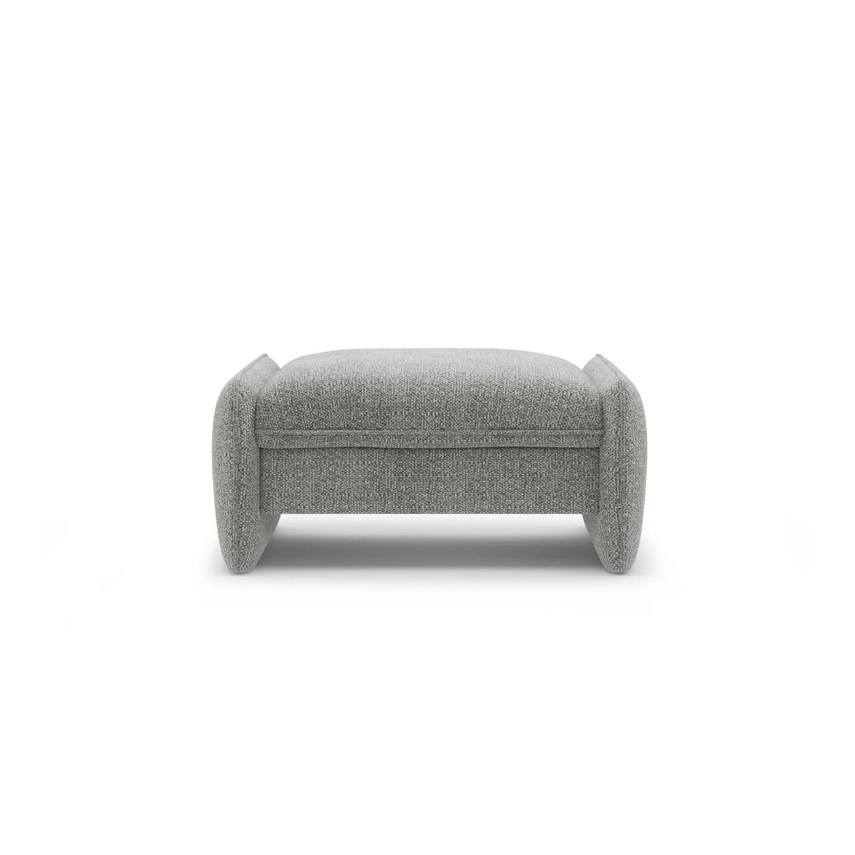 Georgia Pouf aus Chenille (SILENCIO 86) in Grau, 95x70 cm – Bild 1