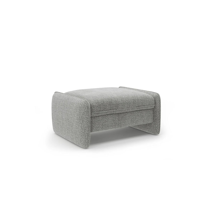 Georgia Pouf aus Chenille (SILENCIO 86) in Grau, 95x70 cm – Bild 2