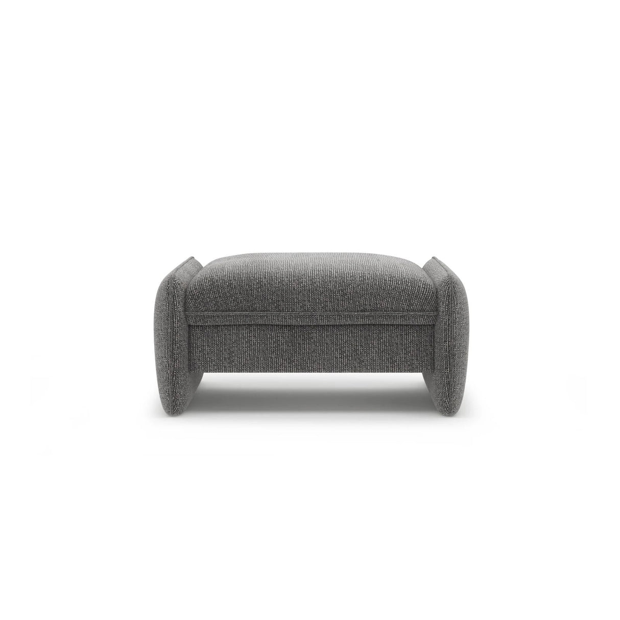 Georgia Pouf aus Chenille (SILENCIO 97) in Dunkelgrau, 95x70 cm – Bild 1