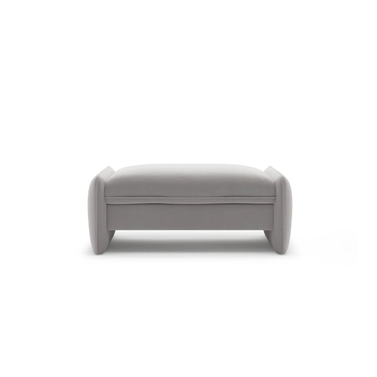 Georgia Pouf aus Samt (Magic Velvet 2239) in Hellgrau, 115x70 cm – Bild 1