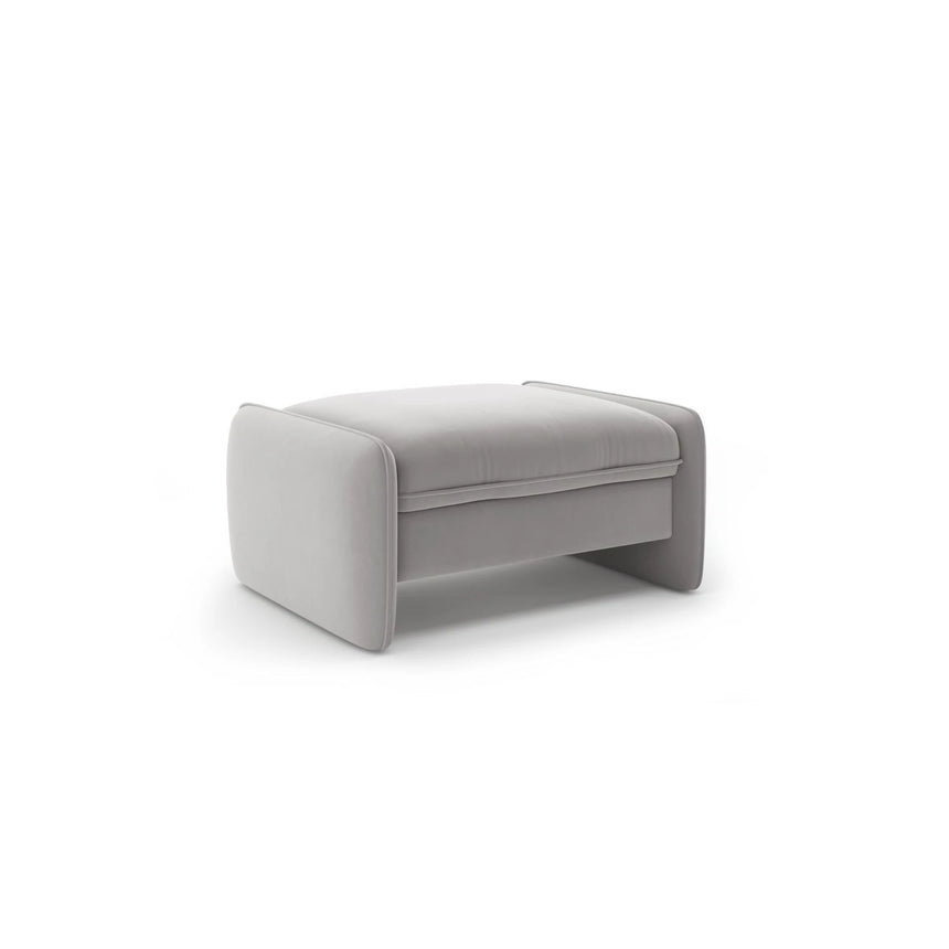 Georgia Pouf aus Samt (Magic Velvet 2239) in Hellgrau, 95x70 cm – Bild 2