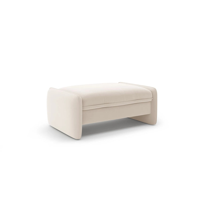 Georgia Pouf aus Samt (Magic Velvet 2256) in Elfenbein, 115x70 cm – Bild 2
