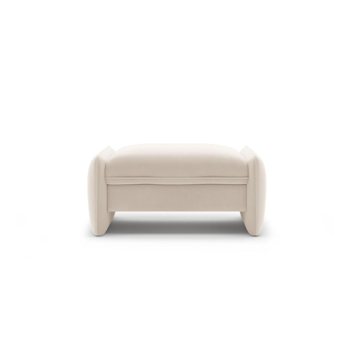 Georgia Pouf aus Samt (Magic Velvet 2256) in Elfenbein, 95x70 cm – Bild 1