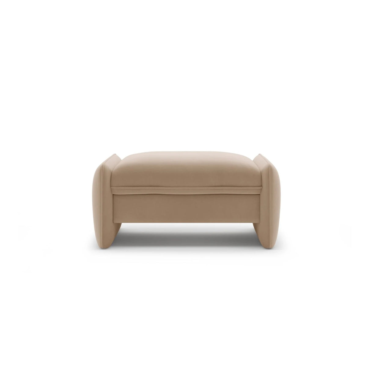 Georgia Pouf aus Samt (Magic Velvet 2282) in Mandel beige, 95x70 cm – Bild 1