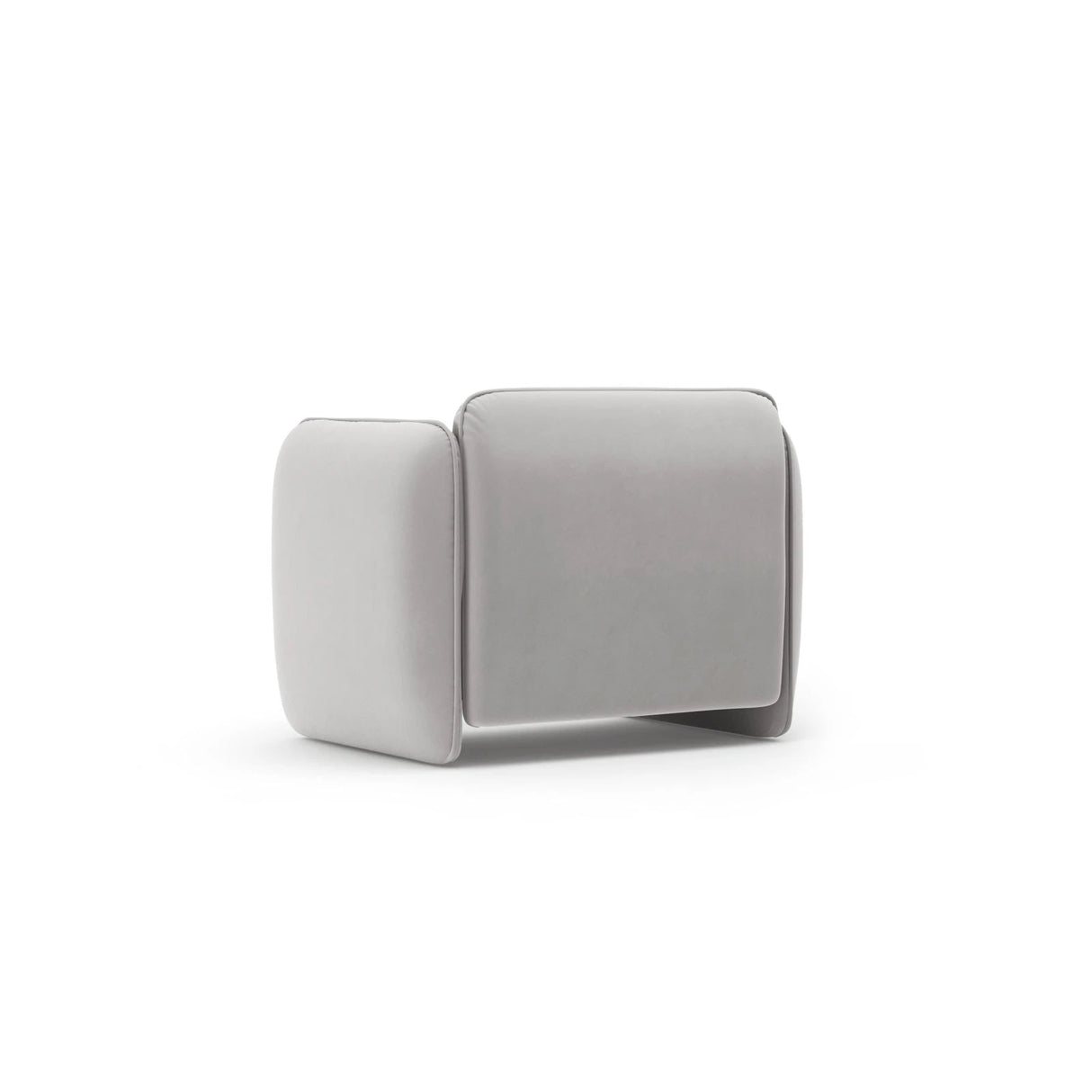 Georgia Sessel aus Samt (Magic Velvet 2239) in Hellgrau, 105x90 cm – Bild 3