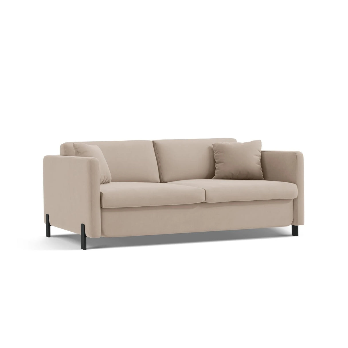Gloria 2-Sitzer Sofa, ausklappbar, mit Schlaffunktion, mit Bezug aus Samt (Sal1) in Beige, 182x102 cm – Bild 4