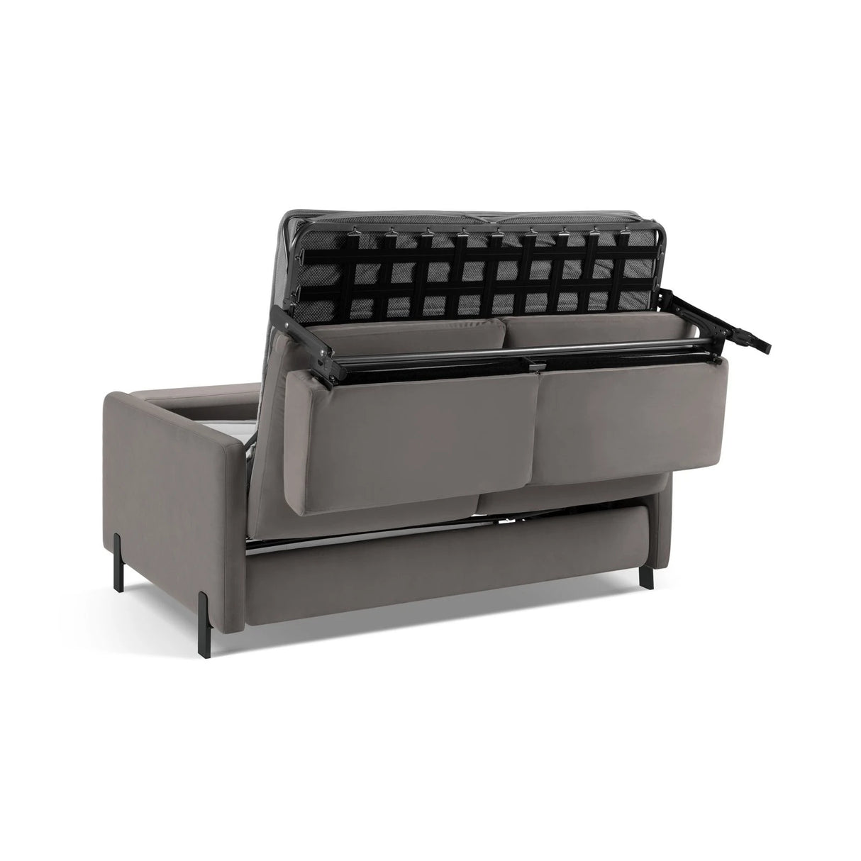 Gloria 2-Sitzer Sofa, ausklappbar, mit Schlaffunktion, mit Bezug aus Samt (Sal17) in Grau, 182x102 cm – Bild 6