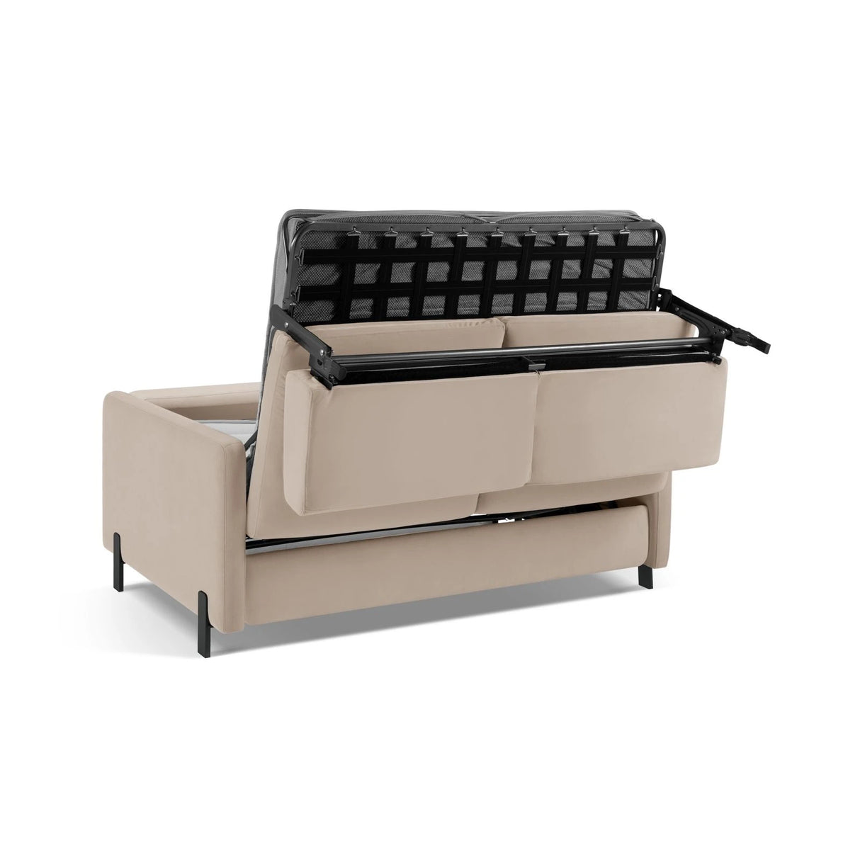 Gloria 3-Sitzer Sofa, ausklappbar, mit Schlaffunktion, mit Bezug aus Samt (Sal1) in Beige, 202x102 cm – Bild 6