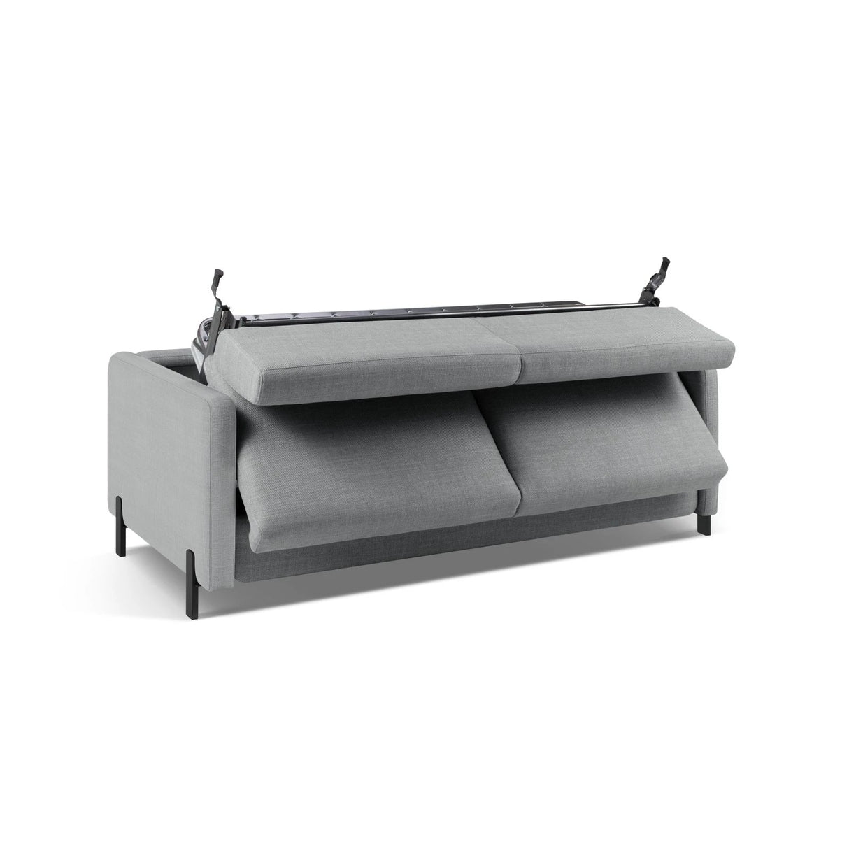 Gloria 3-Sitzer Sofa, ausklappbar, mit Schlaffunktion, mit Bezug aus Strukturierter Stoff (Bjo06) in Hellgrau, 202x102 cm – Bild 6