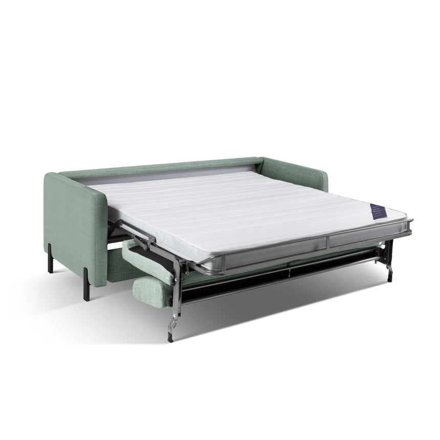 Gloria 3-Sitzer Sofa, ausklappbar, mit Schlaffunktion, mit Bezug aus Strukturierter Stoff (Bjo71) in Mint, 202x102 cm – Bild 7