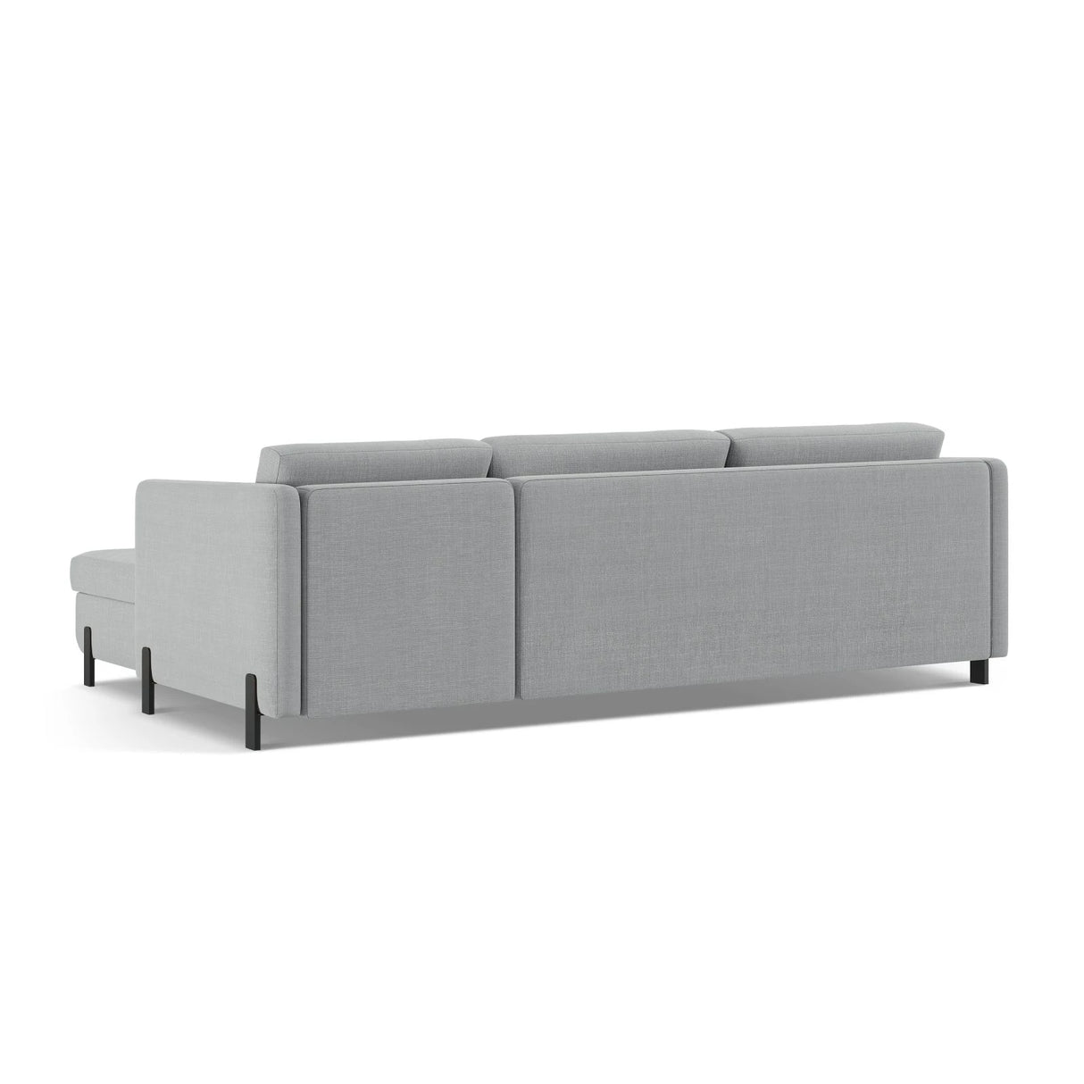 Gloria 4-Sitzer Ecksofa Links, ausklappbar, mit Schlaffunktion, mit Bezug aus Strukturierter Stoff (Bjo06) in Hellgrau, 280x170 cm – Bild 5