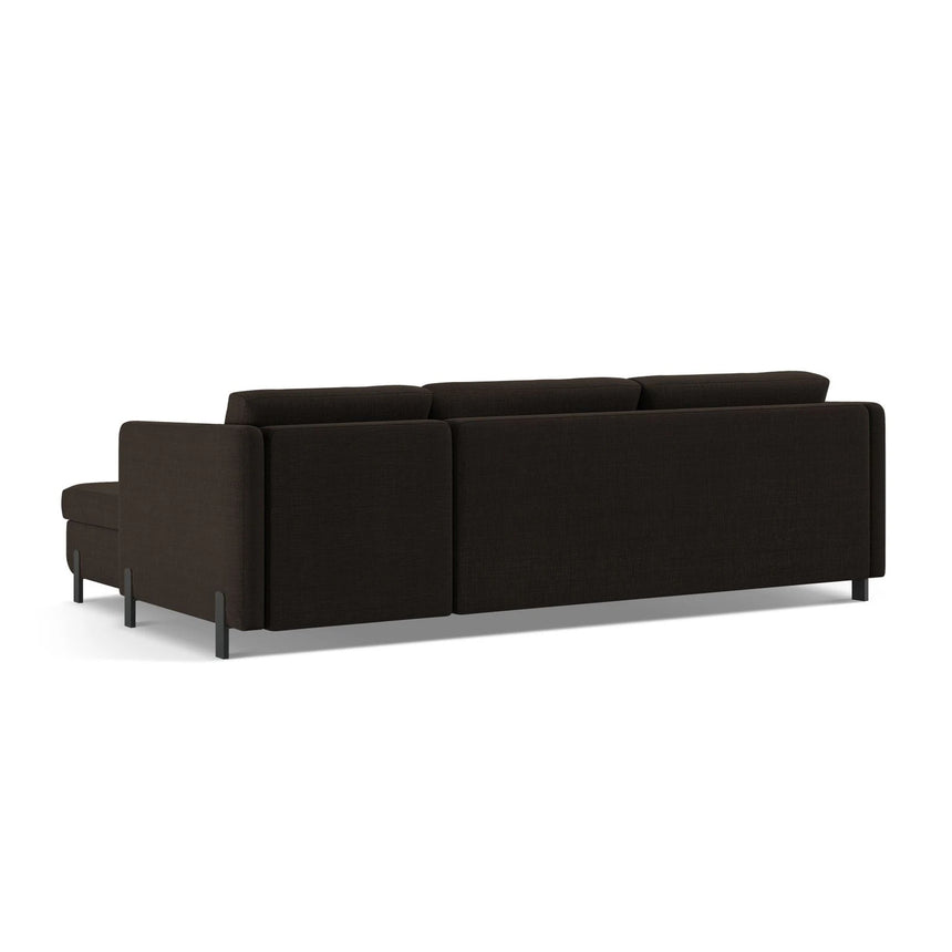 Gloria 4-Sitzer Ecksofa Links, ausklappbar, mit Schlaffunktion, mit Bezug aus Strukturierter Stoff (Bjo16) in Dunkelgrau, 260x170 cm – Bild 5