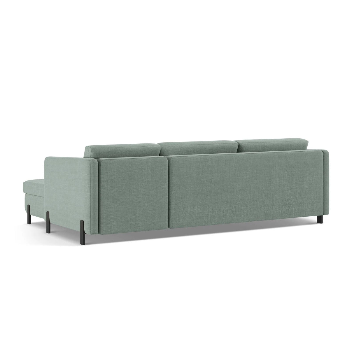 Gloria 4-Sitzer Ecksofa Links, ausklappbar, mit Schlaffunktion, mit Bezug aus Strukturierter Stoff (Bjo71) in Mint, 260x170 cm – Bild 5