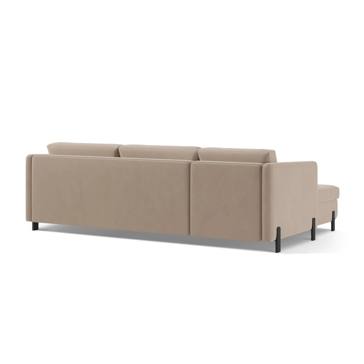 Gloria 4-Sitzer Ecksofa Rechts, ausklappbar, mit Schlaffunktion, mit Bezug aus Samt (Sal1) in Beige, 280x170 cm – Bild 5