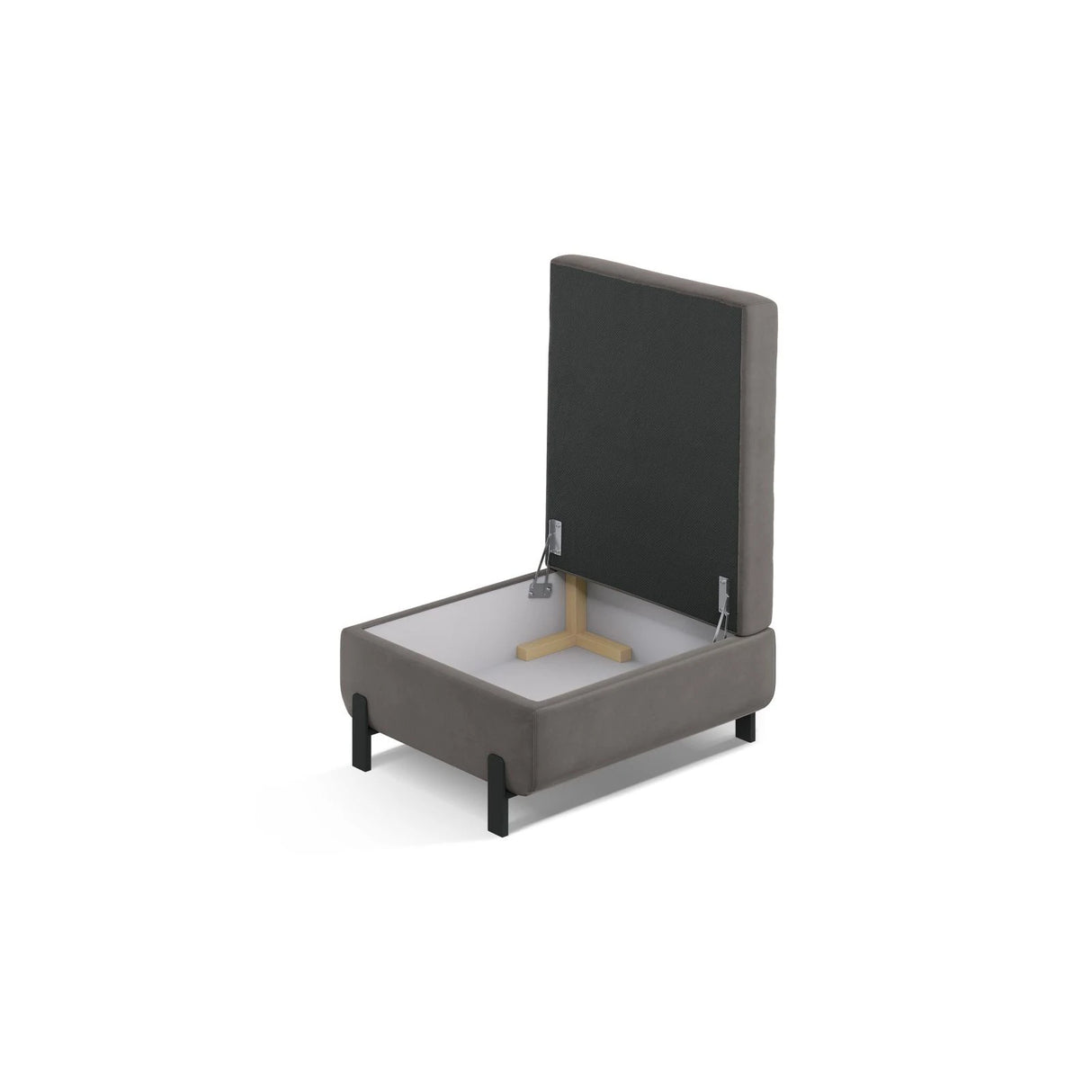 Gloria Pouf mit Bezug aus Samt (Sal17) in Grau, 87x72 cm – Bild 3