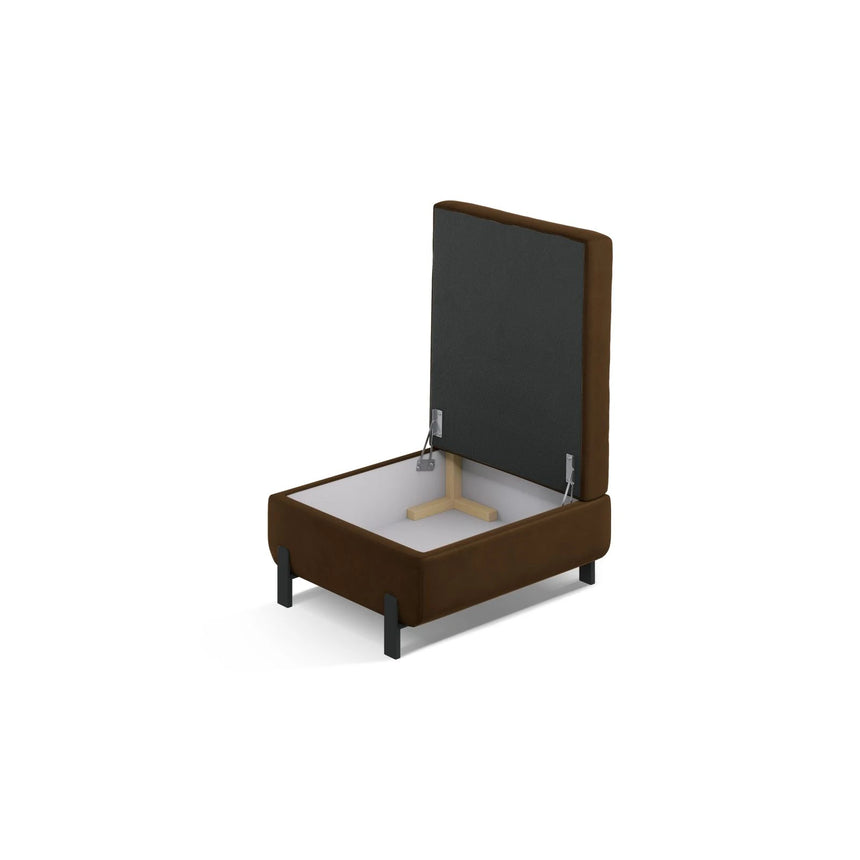 Gloria Pouf mit Bezug aus Samt (Sal4) in Chocolate, 87x72 cm – Bild 3