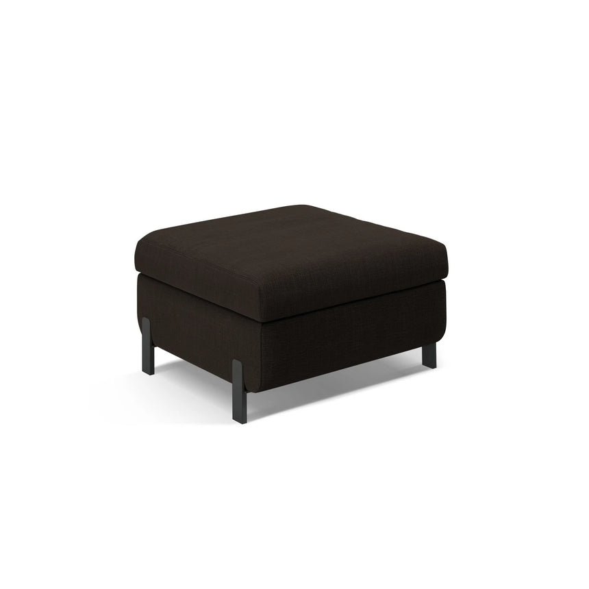 Gloria Pouf mit Bezug aus Strukturierter Stoff (Bjo16) in Dunkelgrau, 87x72 cm – Bild 1