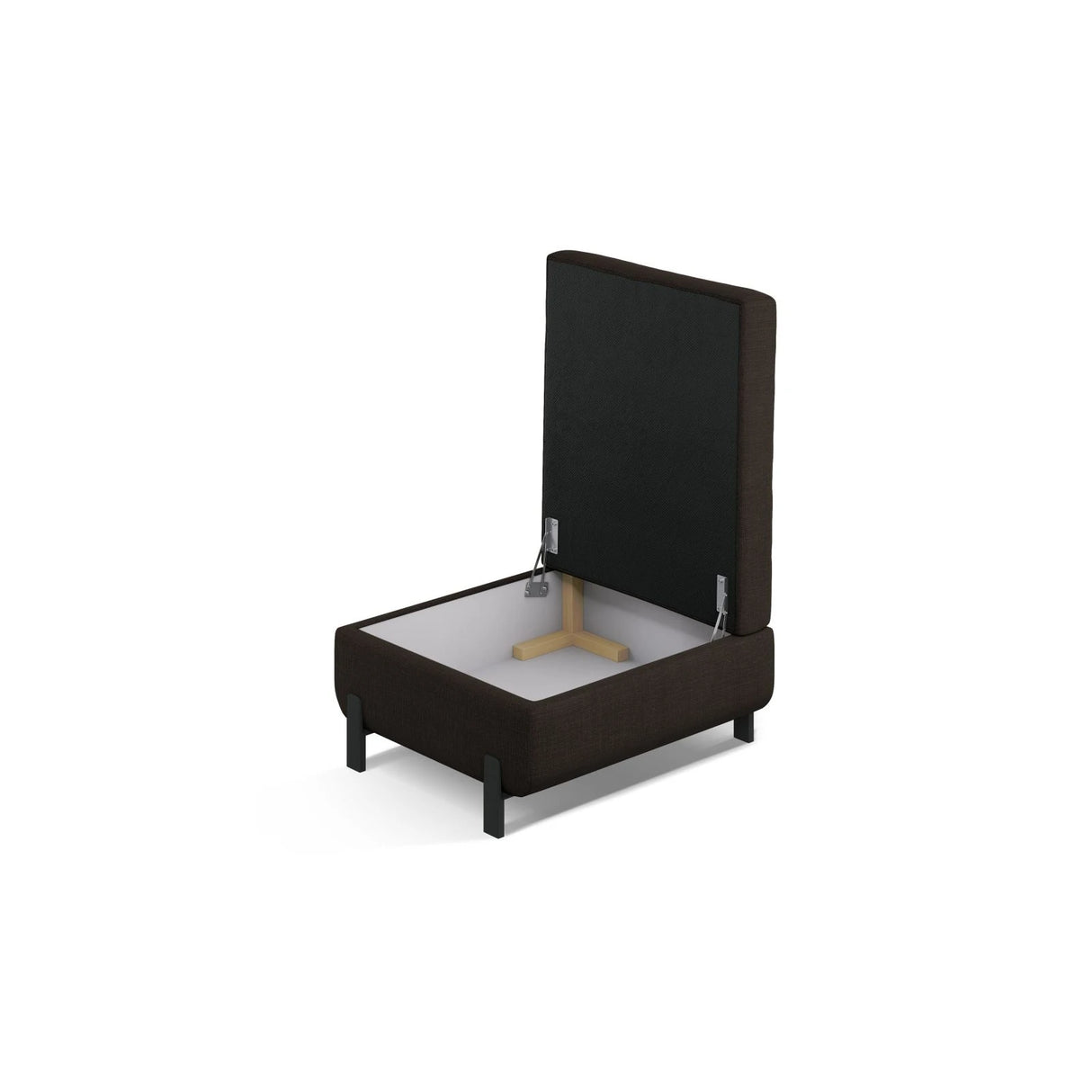 Gloria Pouf mit Bezug aus Strukturierter Stoff (Bjo16) in Dunkelgrau, 87x72 cm – Bild 3