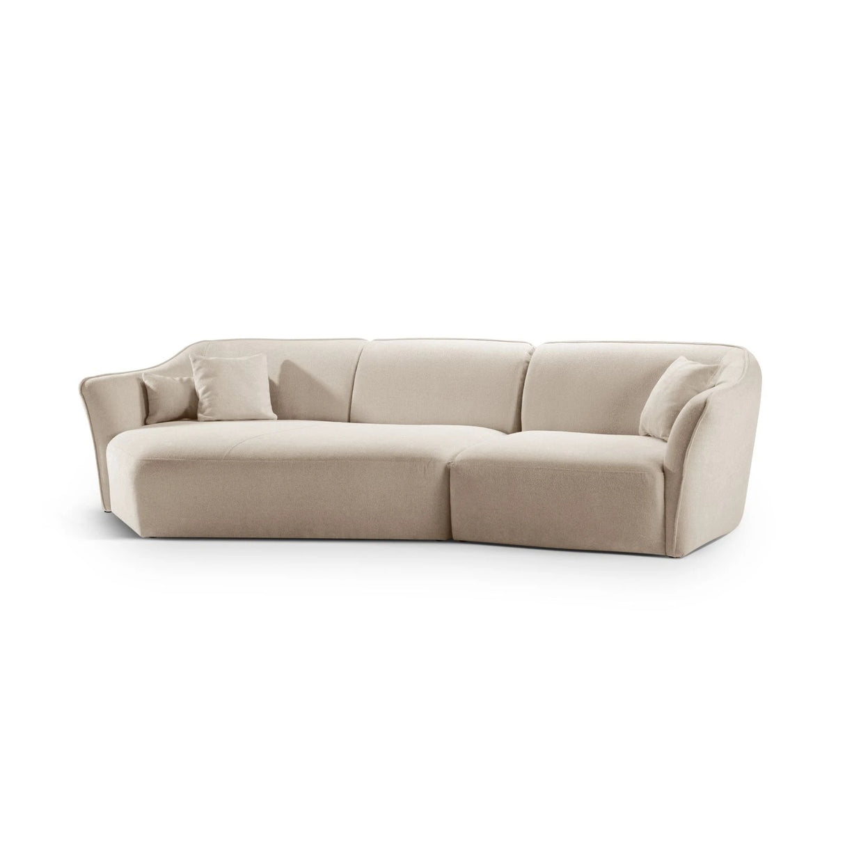 Hailey 5-Sitzer Ecksofa, Linke Seite, aus Boucle (Sic55) in Leichtes Beige, 292x138 cm – Bild 4