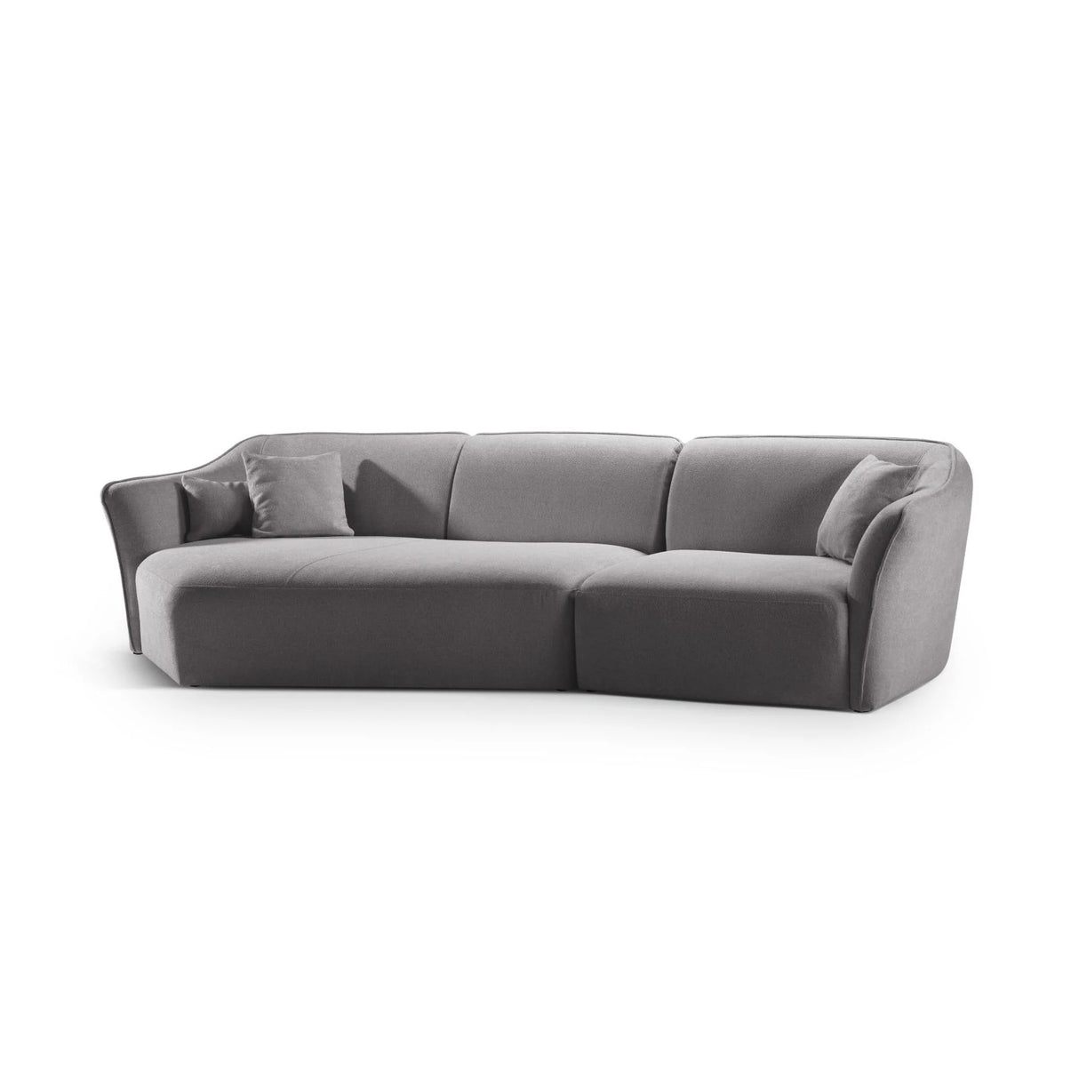 Hailey 5-Sitzer Ecksofa, Linke Seite, aus Boucle (Sic75) in Dunkelgrau, 292x138 cm – Bild 4