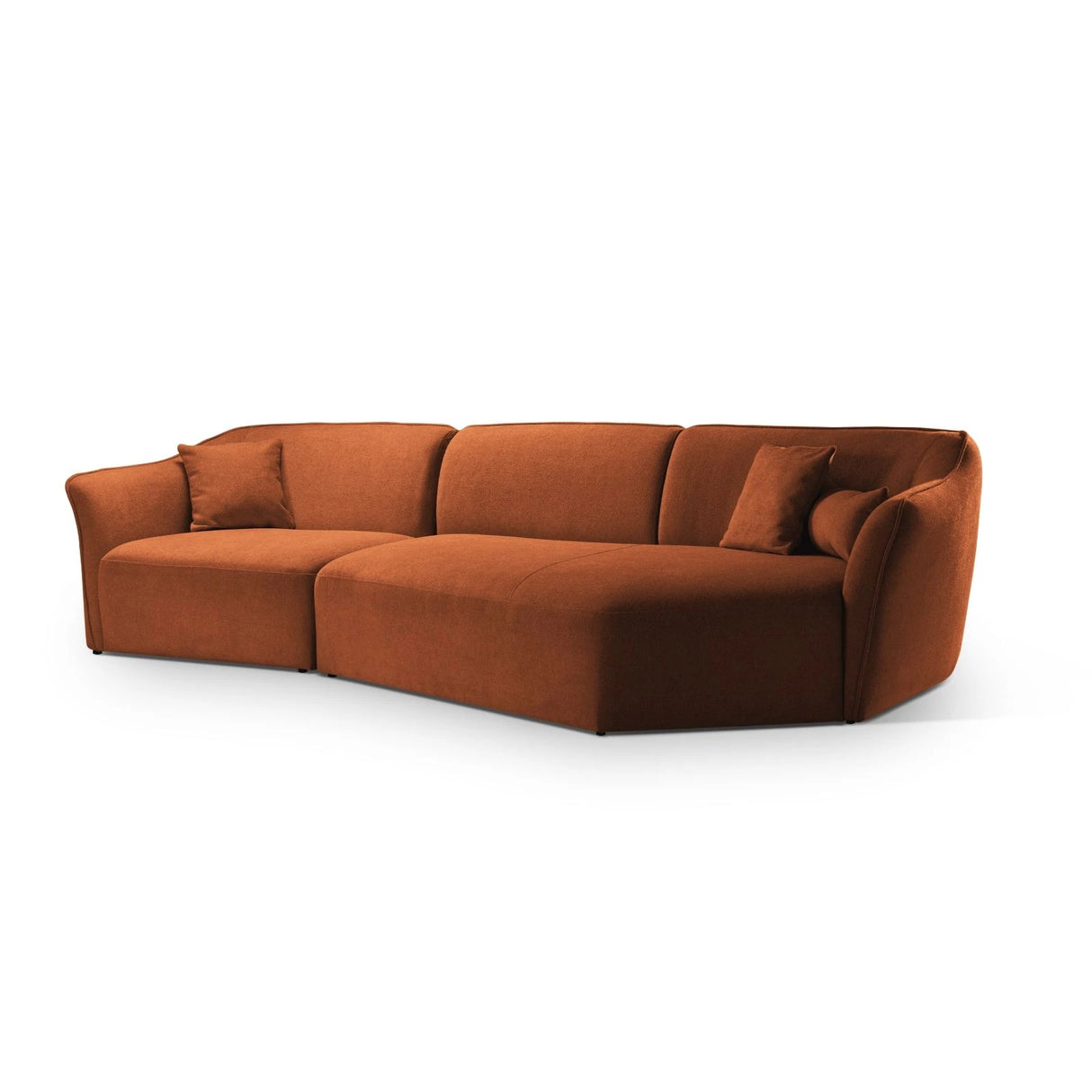 Hailey 5-Sitzer Ecksofa, Rechte Seite, aus Boucle (Sic30) in Ziegel, 292x138 cm – Bild 3