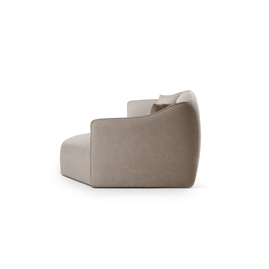 Hailey 5-Sitzer Ecksofa, Rechte Seite, aus Boucle (Sic50) in Dunkelbeige, 292x138 cm – Bild 5