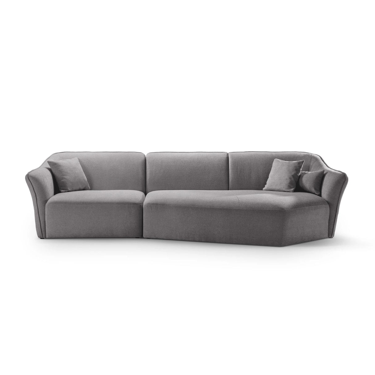Hailey 5-Sitzer Ecksofa, Rechte Seite, aus Boucle (Sic75) in Dunkelgrau, 292x138 cm – Bild 1