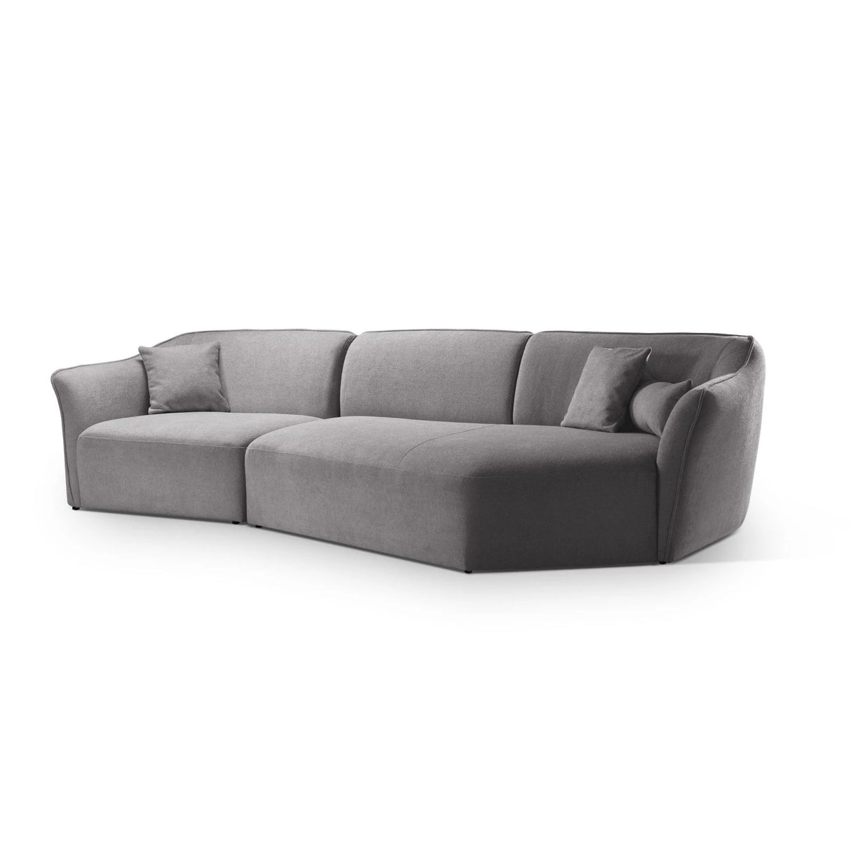 Hailey 5-Sitzer Ecksofa, Rechte Seite, aus Boucle (Sic75) in Dunkelgrau, 292x138 cm – Bild 3