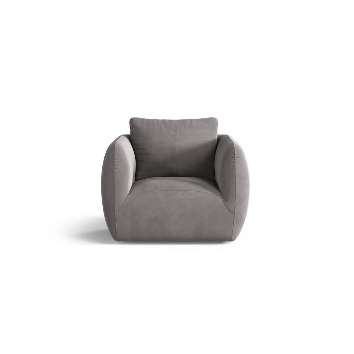 Iga Sessel aus Samt (Casino Ash) in Hellgrau, 95x87 cm – Bild 1