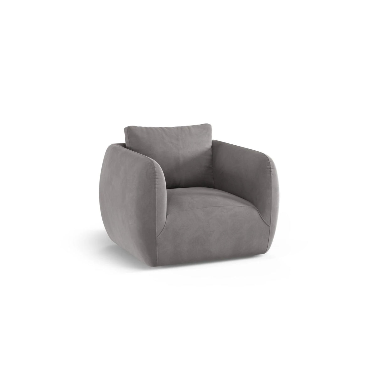 Iga Sessel aus Samt (Casino Ash) in Hellgrau, 95x87 cm – Bild 3