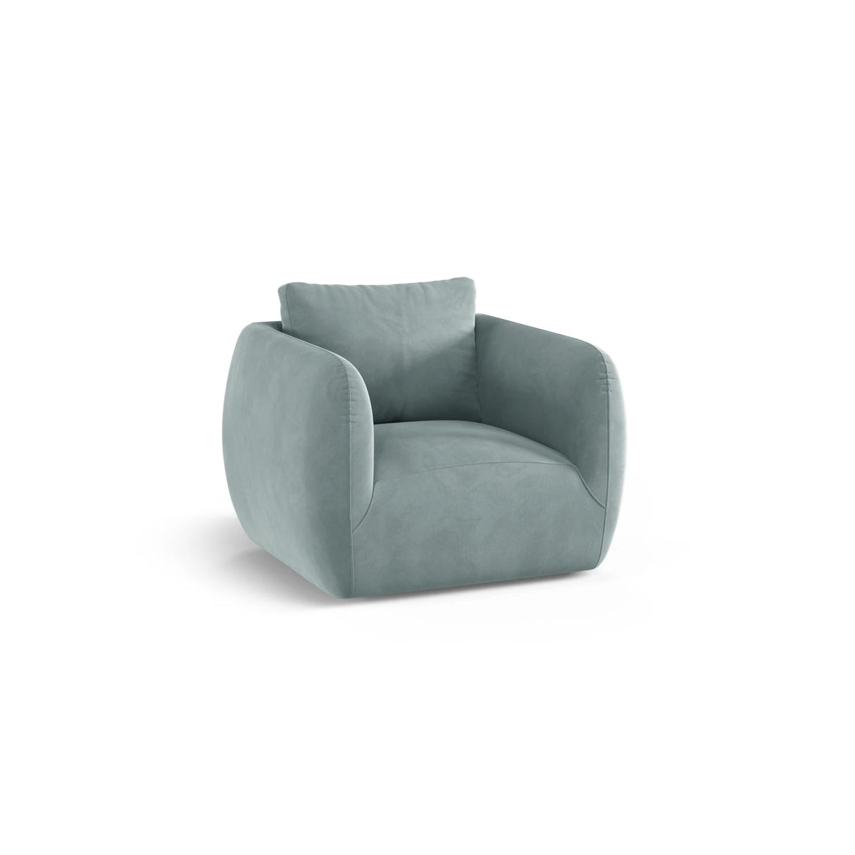 Iga Sessel aus Samt (Casino Safira) in Hellblau, 95x87 cm – Bild 3