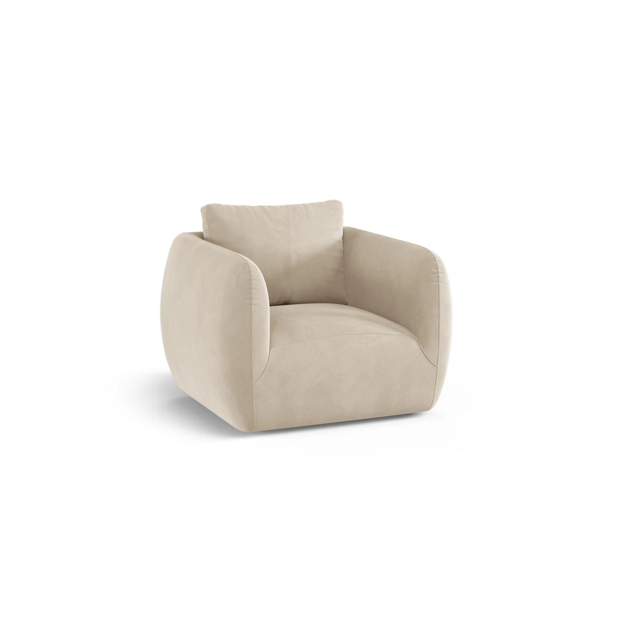 Iga Sessel aus Samt (Casino Sand) in Ecru, 95x87 cm – Bild 3