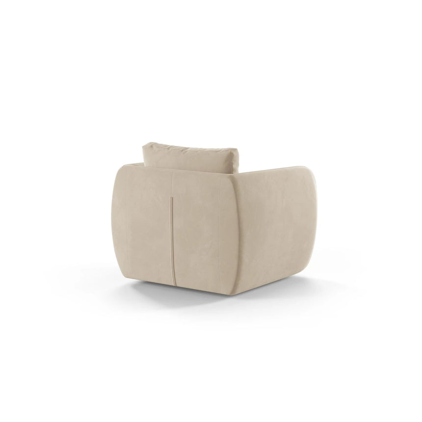 Iga Sessel aus Samt (Casino Sand) in Ecru, 95x87 cm – Bild 4